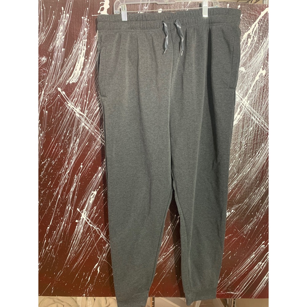 Jump Street Mens 2XL Charcoal Gray Fleece Joggers Sweatpants Drawstring 2372